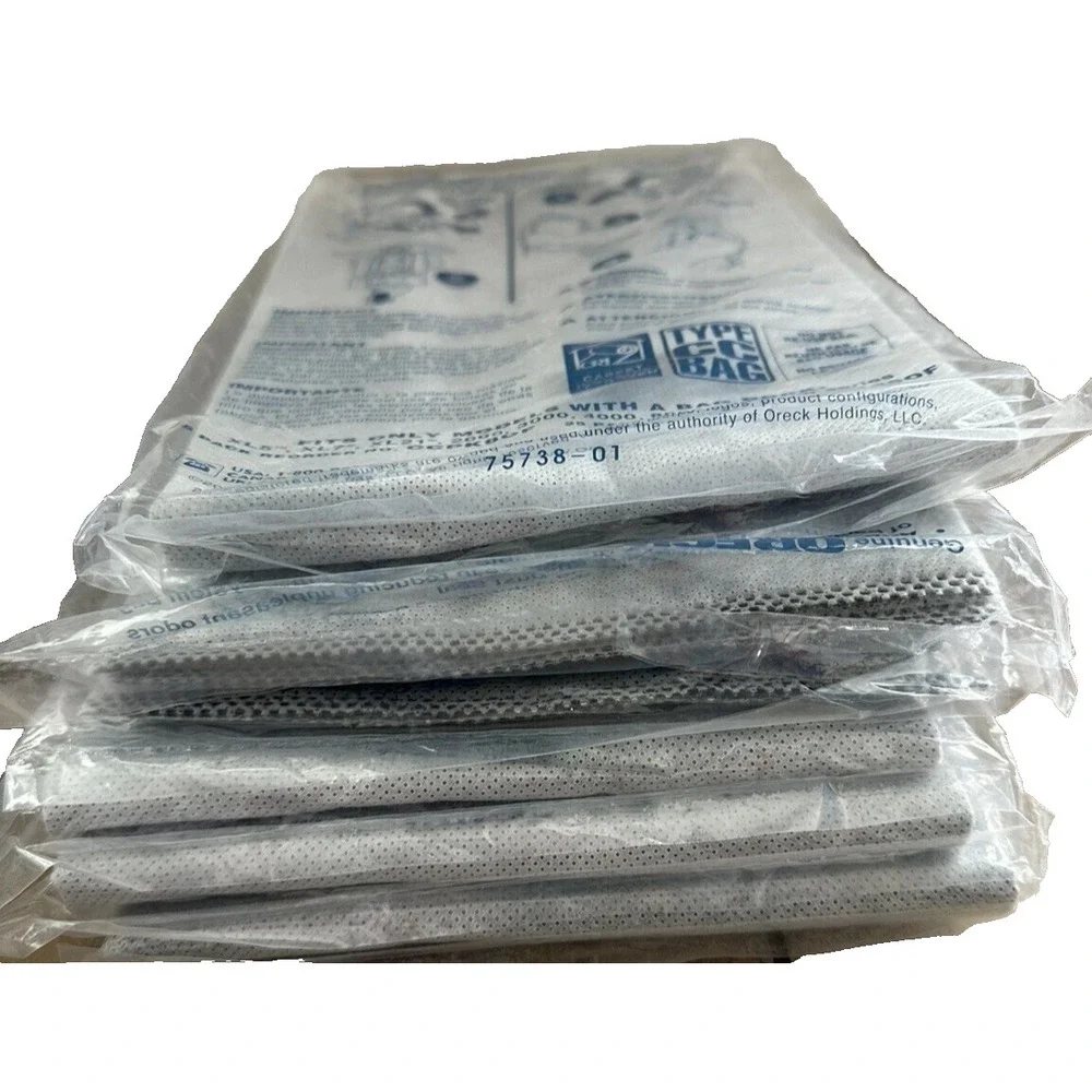 Oreck 6 Pack Type CC 4-Layer Celoc Charcoal Filter Vacuum Bags CCPK80F- Open Bag